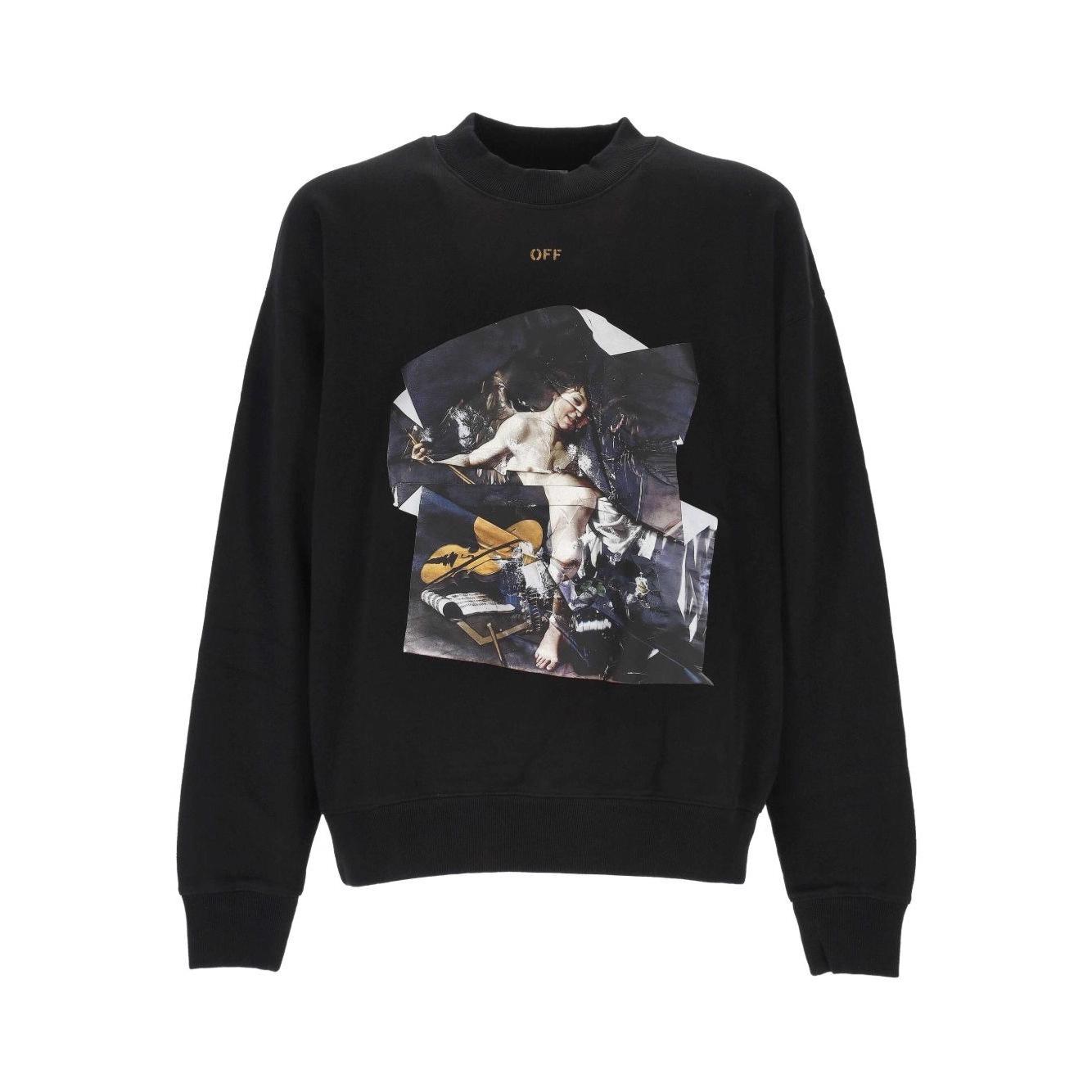 Men s Round Neck Art Print Hoodie: Autumn/Winter Loose Fit, Comfortable, Fashionable Pullover XL чёрный
