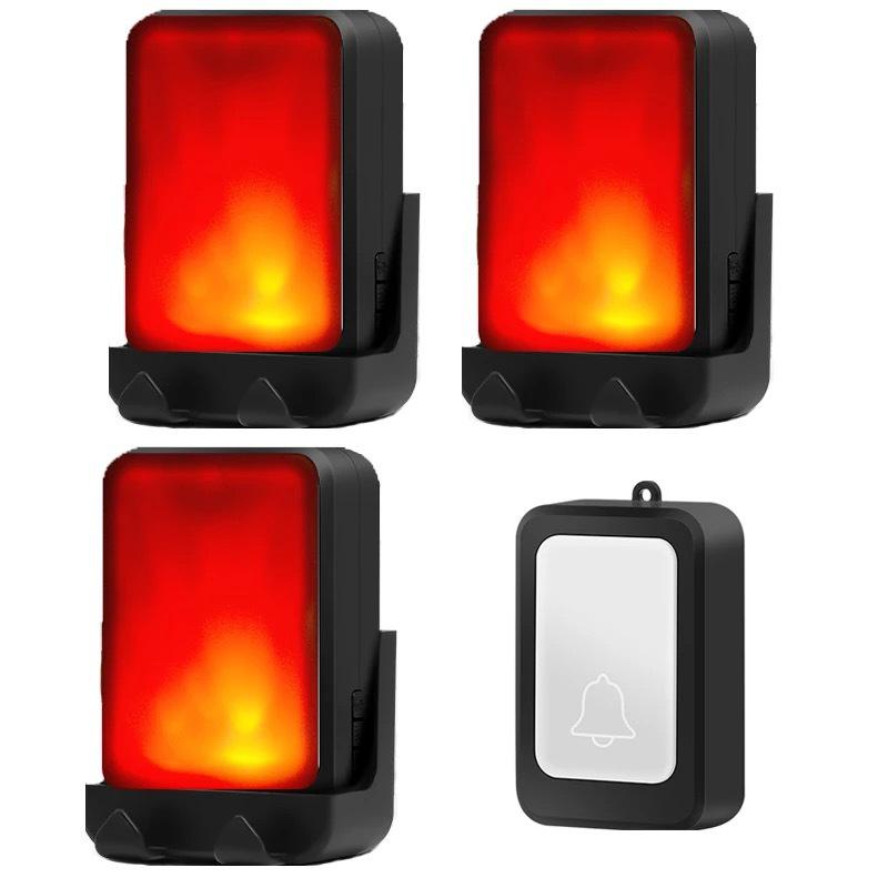 Wireless Battery-Powered Doorbell with Strong Flash, Service Call Button for Hearing Impaired and Elderly, Optional Mute Function.