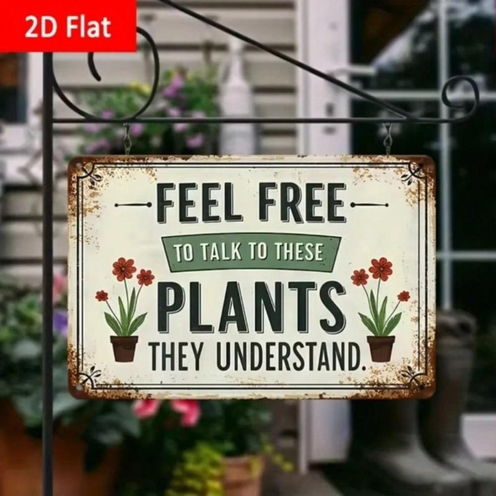 Vintage Metal Poster Plant Motivational Sign Wall Decor Set