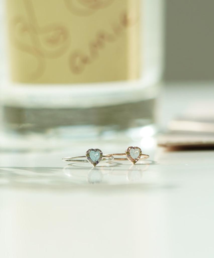 Alleun Silver 925 Layered Cubic Heart Ring