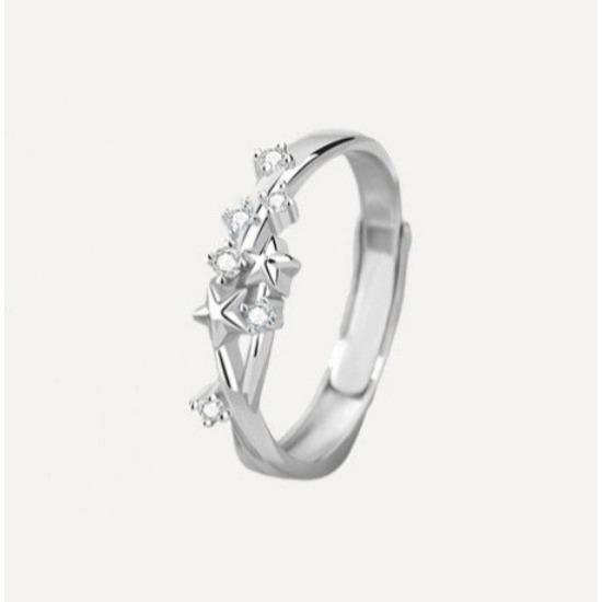 Star Accompanying Ring Female Elegance Sweet Temperament Versatile Ring Opening Design Hand Accessories Premium