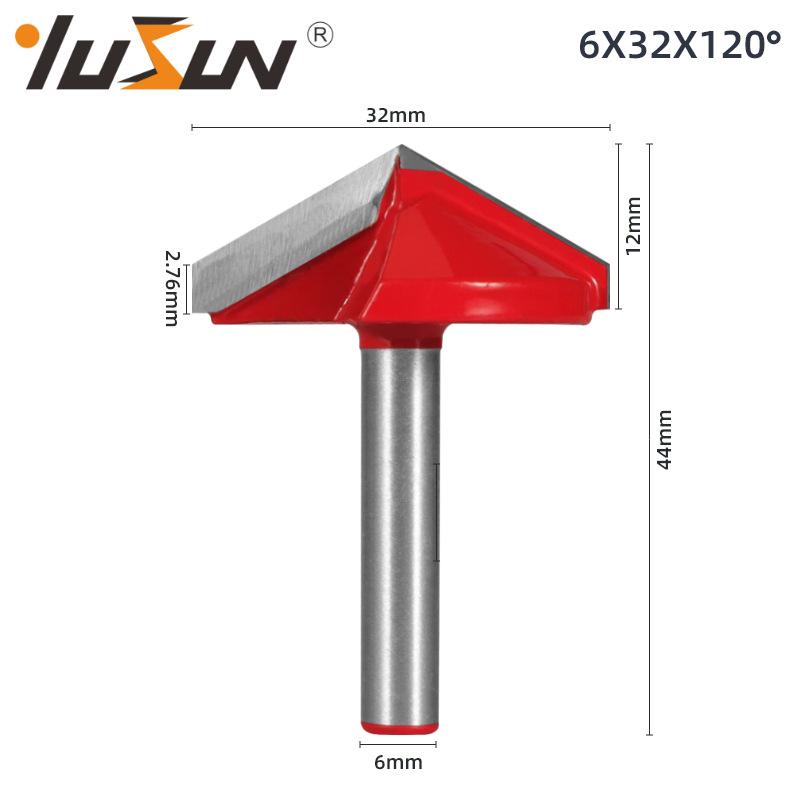 6mm V-Groove Bit Woodworking Cutter - 3D Engraving Knife, V-Shaped, 60/90 Degrees, 6 Patterns