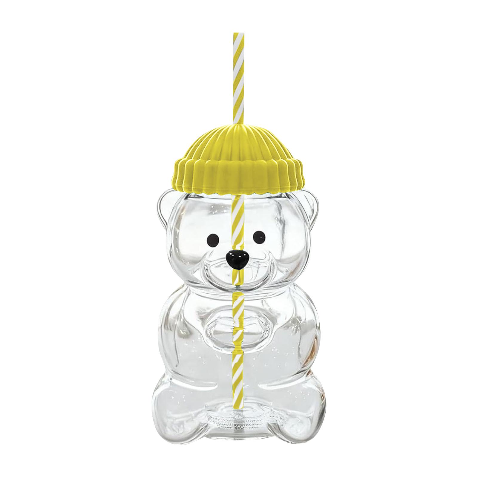 Personalized Custom Bear Straw Cup, Cute Straw Cup, Honey Bear Straw Cup, Coffee Cup, Plastic Cup, 20 Oz. жёлтый