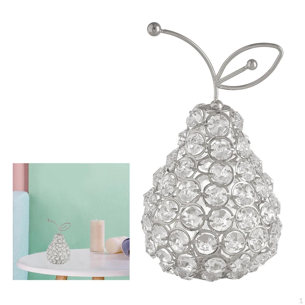Desktop Decoration Collectible Handmade Metal Crystal Rhinestone Fruit Ornaments
