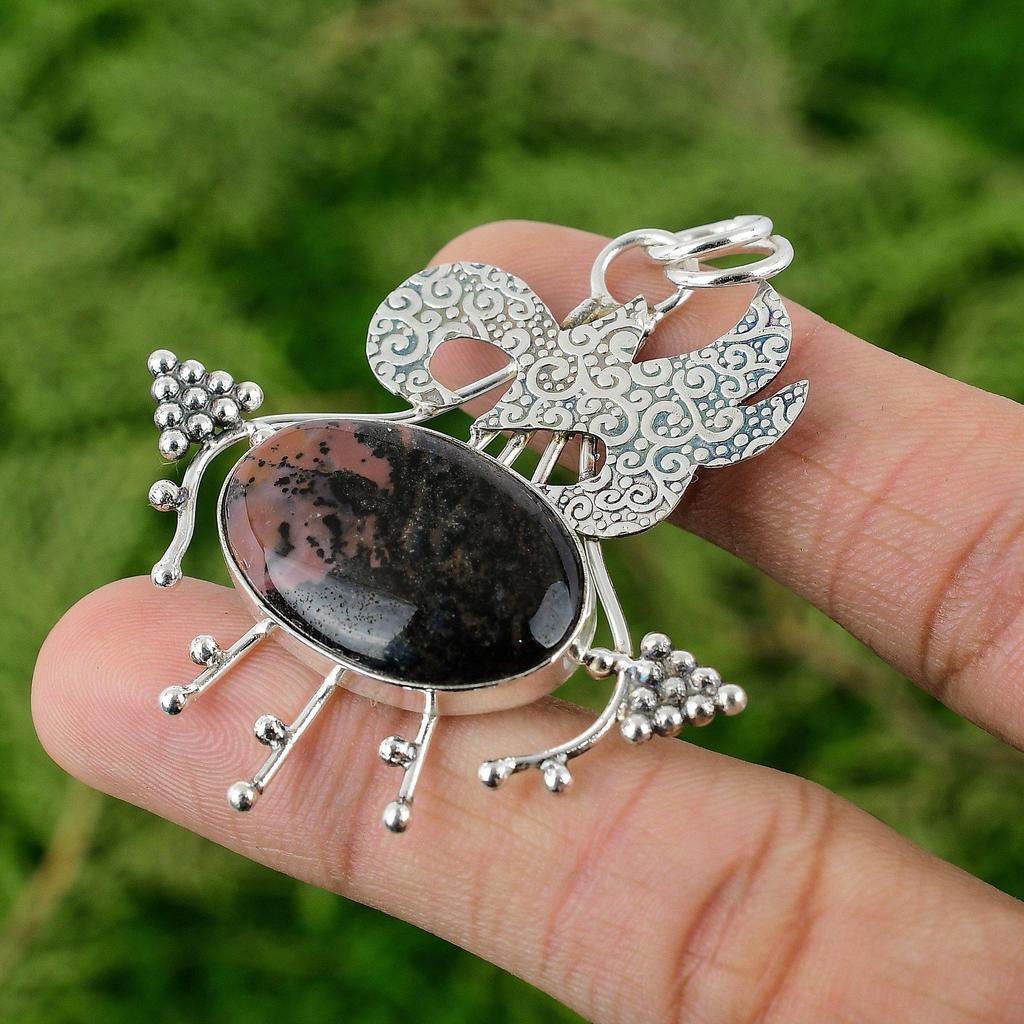 Daughters Day Deal Honey Dendrite Opal Stone 925 Sterling Silver Pendant Jewelry