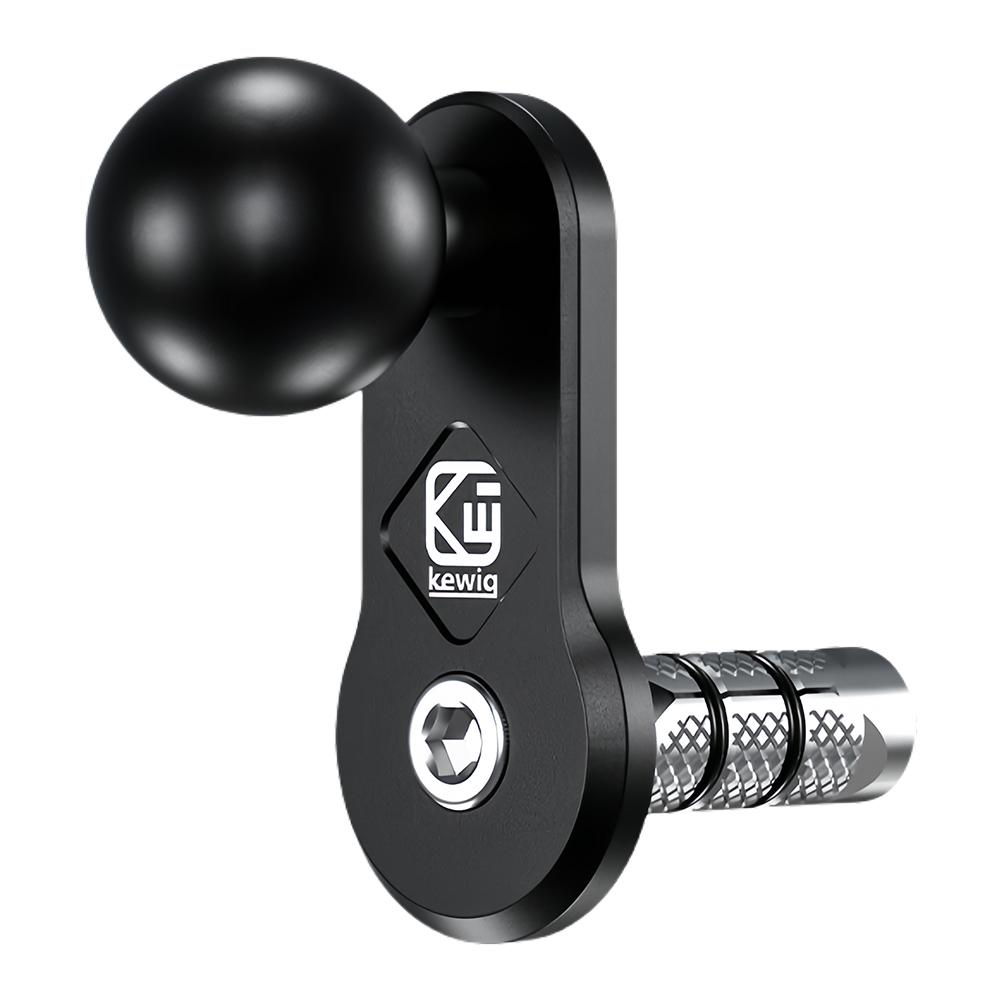 1 Inch/ 25mm Black Fork Stem Base Aluminum Alloy Motorcycle Fork Stem Mount Anti-Theft Front Fork Bar Ball Head for GoPro DJI