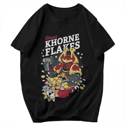 Men T Shirt Chaos Khorne Flakes Cotton Y2K Graphic Oneck Unisex Tops T Shirts