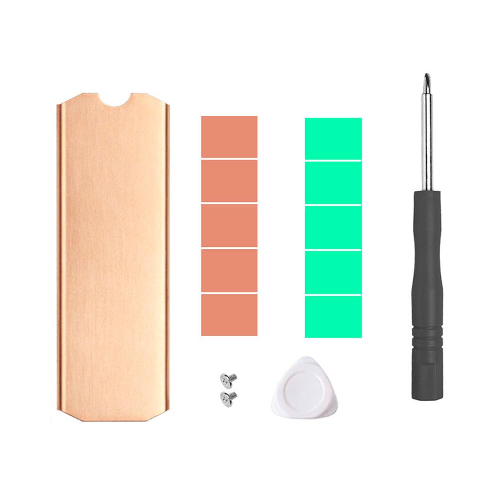 Hard Disk Heat Sink Copper Lightweight Solid State Disk Radiator 0.5mm 401W Antioxidant Set for M.2 2242 2280 NVMe SSD