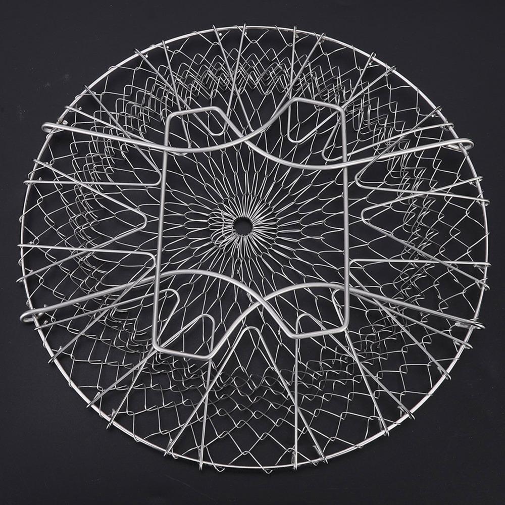 Silver Deep Fry Basket Foldable Design Fry Basket  Frying Foods Washing Fruits Boiling