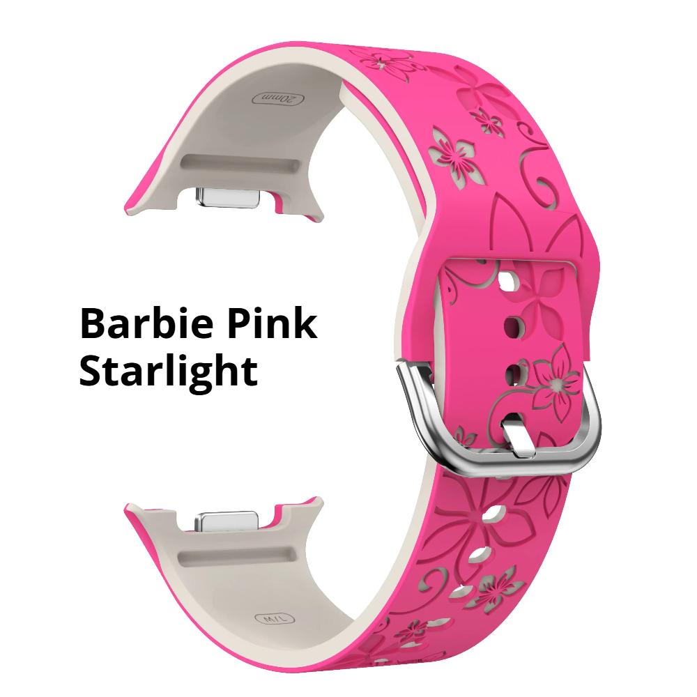 

Резной силиконовый ремешок для Samsung Galaxy 8 40 44мм/8 Classic Модный дышащий двухцветный браслет для Galaxy 8 Classic/40 44мм Samsung Galaxy 8 40mm розовый