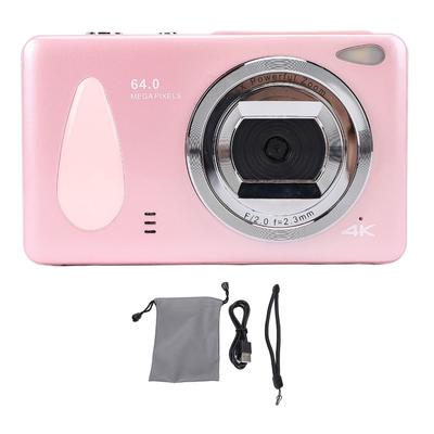 Cámara Digital 4K 64MP Zoom 18x Enfoque Automático Grabación en Bucle Pantalla de 2.8 pulgadas Luz de Relleno LED Compacta