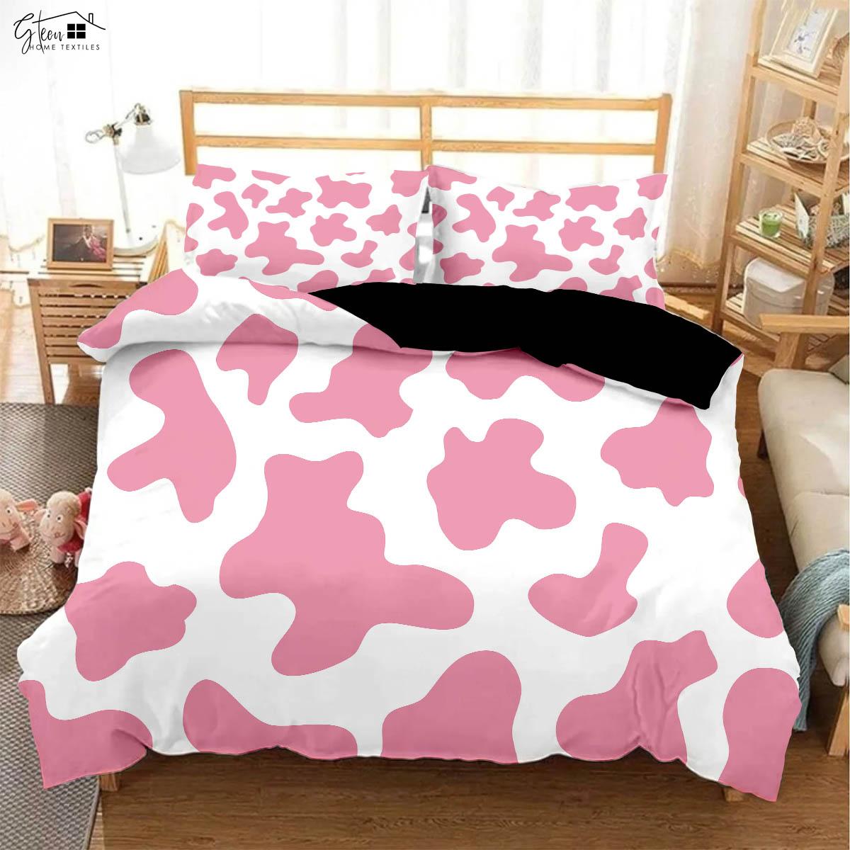 

Комплект постельного белья с черно-белым молочным узором, простой стиль, мягкий и удобный, комплект из 3-х предметов, детский комплект постельного белья EU 135x200cm 2PCS