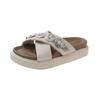 Women Solid Color Slippers Chain Platform Sandals  New Summer Ladies Flats Casual Home Slides Women Modern Slippers Shoes