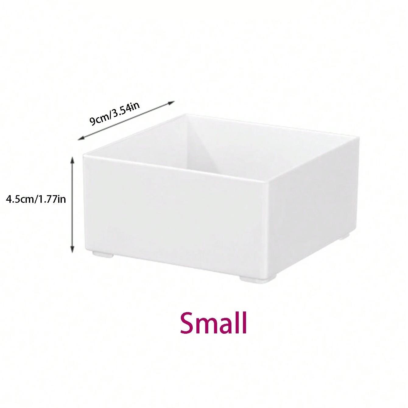 

Штабелируемый настольный ящик для хранения, белый квадратный трехслойный ящик, портативный мини-кейс для косметики, органайзер для домашнего стола