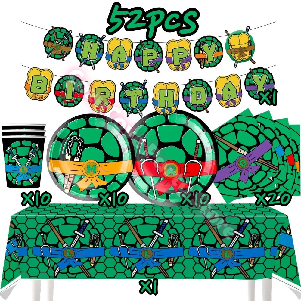 Cartoon Turtles Birthday Party Decoration Favors Cups Plates Stickers Bunting Flag Balloons For Kids Favors Baby Shower Supplies