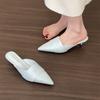 French bag head half slippers women's shoes wear 2025 new autumn skirt temperament pointed high heels single shoes