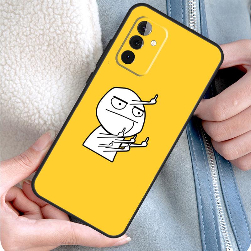 Funny Man Middle Finger Phone Case For Samsung Galaxy A34 A54 A14 A53 A33 A13 A12 A32 A52 A15 A25 A35 A55 A71 A51