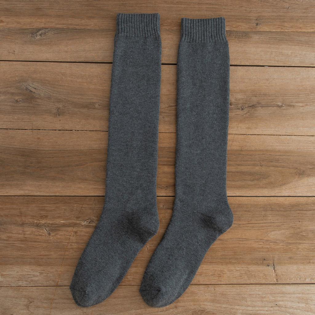 Long Socks Men'S Season Large Size High Tube Calf Socks Winter Piled Thickened Warm Men'S Terry Black Stockings