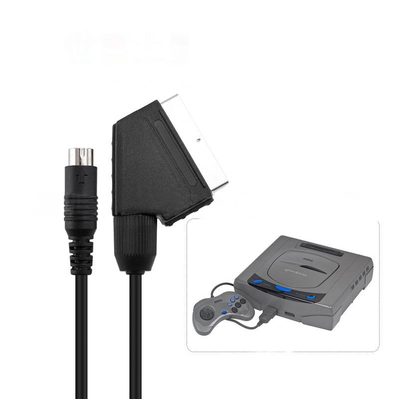 1.8m Scart Cable for Sega Saturn Controller Audio Video Cord for Sega Saturn RCA AV Stereo Extension Cable for PAL NTSC Console