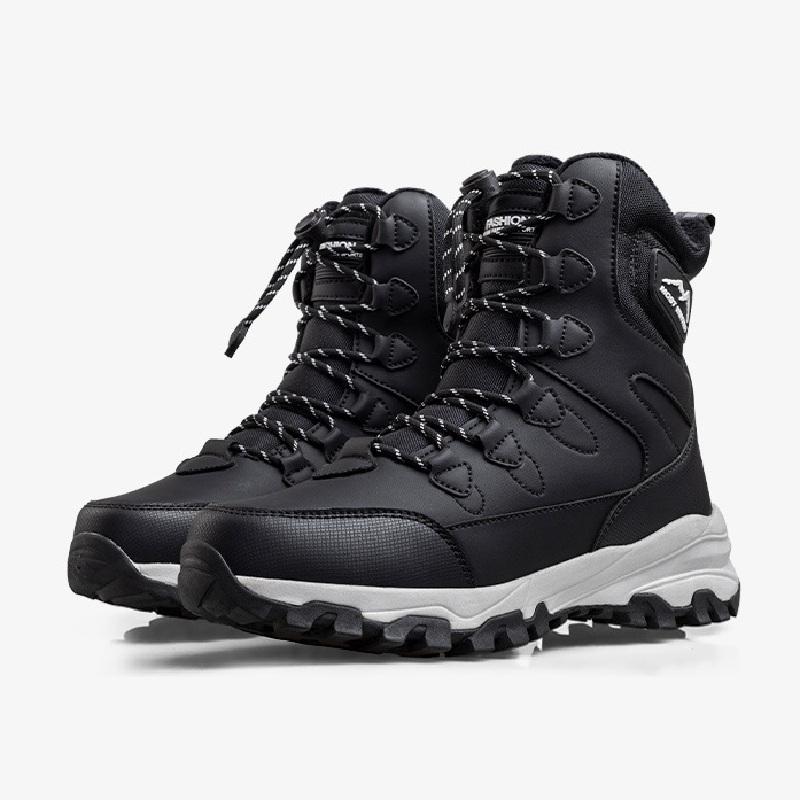 

Мужские и женские зимние ботинки водонепроницаемые, нескользящие, плюшевые, толстые, теплые и холодостойкие, с вращающимися кнопками 40 серый