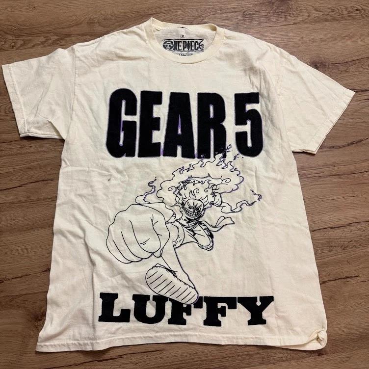 One Piece T-shirt Monkey D. Luffy Gear 5 Adult Japan Anime Beige Medium new M