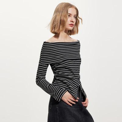 Shetu Off-Shoulder Striped Knit Top