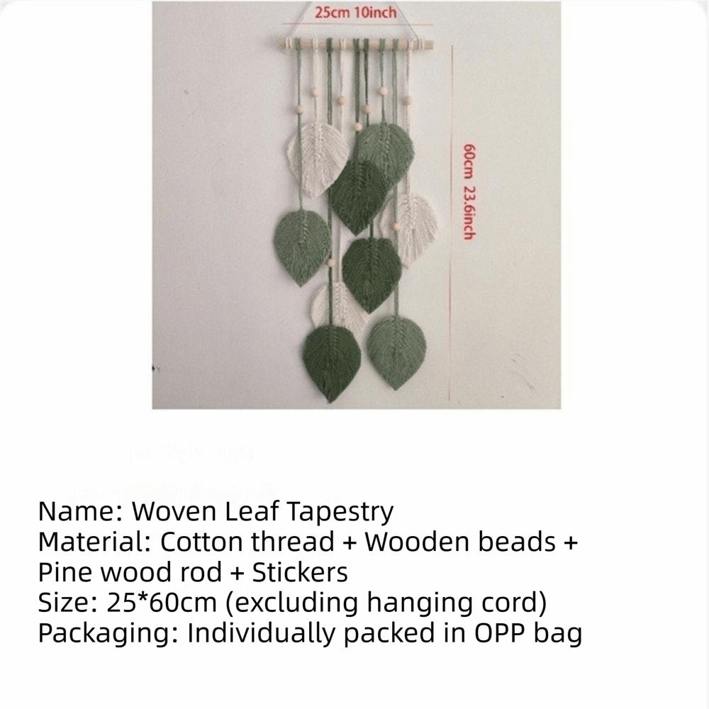 Cotton Rope Leaf Macrame Wall Hanging Boho Style Bohemian Wall Decoration  Home Wedding Decor