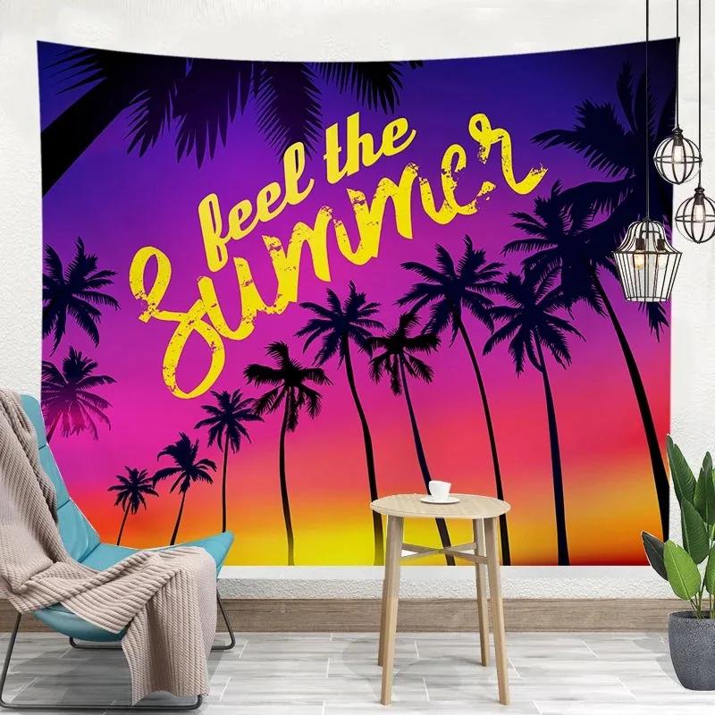 Sunset Beach Landscape Pattern Tapestry Fashion Home Decor Bedroom Living Room Tapestry