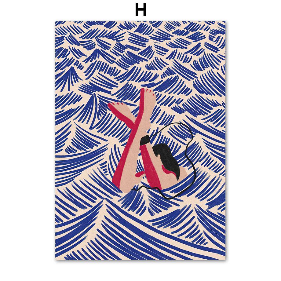 Surf Beach Ocean Vintage Posters Canvas Print Painting Wall Picture Art Modern Fashion Retro Abstract Living Room Interior Decor