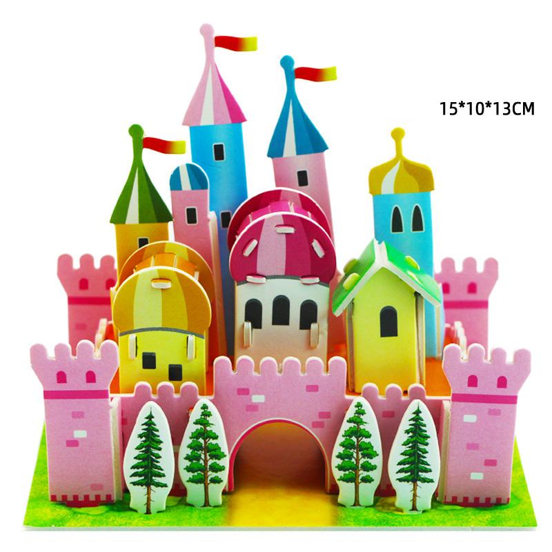 Villa House Castle Building Model 3D Cardboard Puzzle Jigsaw Toys Children's Interest Educational Toys Kids Gift