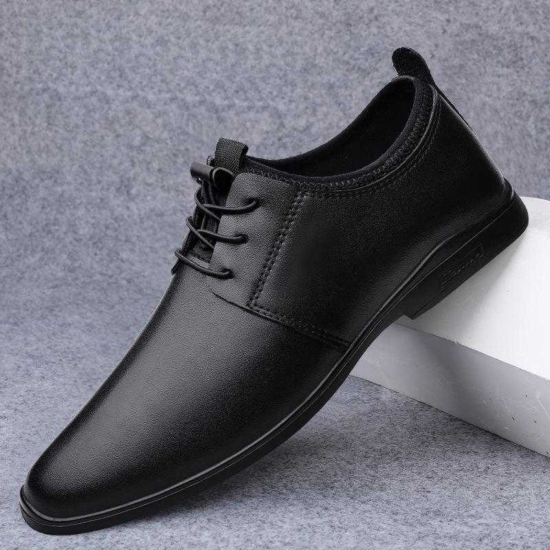 Men's Genuine Leather Formal Shoes - Breathable, Soft Sole, Heeled, Lightweight for Autumn and Winter