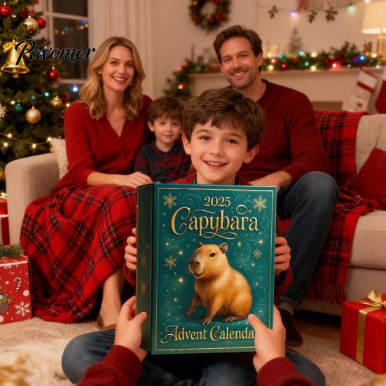 Chilliest Holiday Countdown 2025 Capybara Advent Calendar 24 Days Christmas with Quirky Decor Pcs 2D/3D Ornaments Surprise Gift for Whimsical