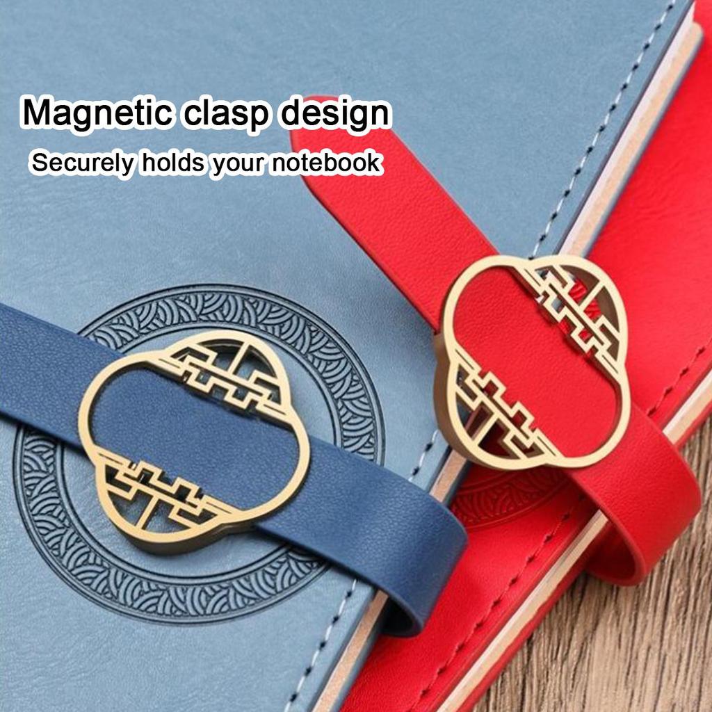 A5 Thick Leather Notepad, Student Subject Notebook, Work Meeting Record Book, Buckle Diary, Business Souvenir, 112 Sheets 224 Pages