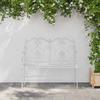 Antique White Garden Bench 104 x 54 x 93 cm Steel