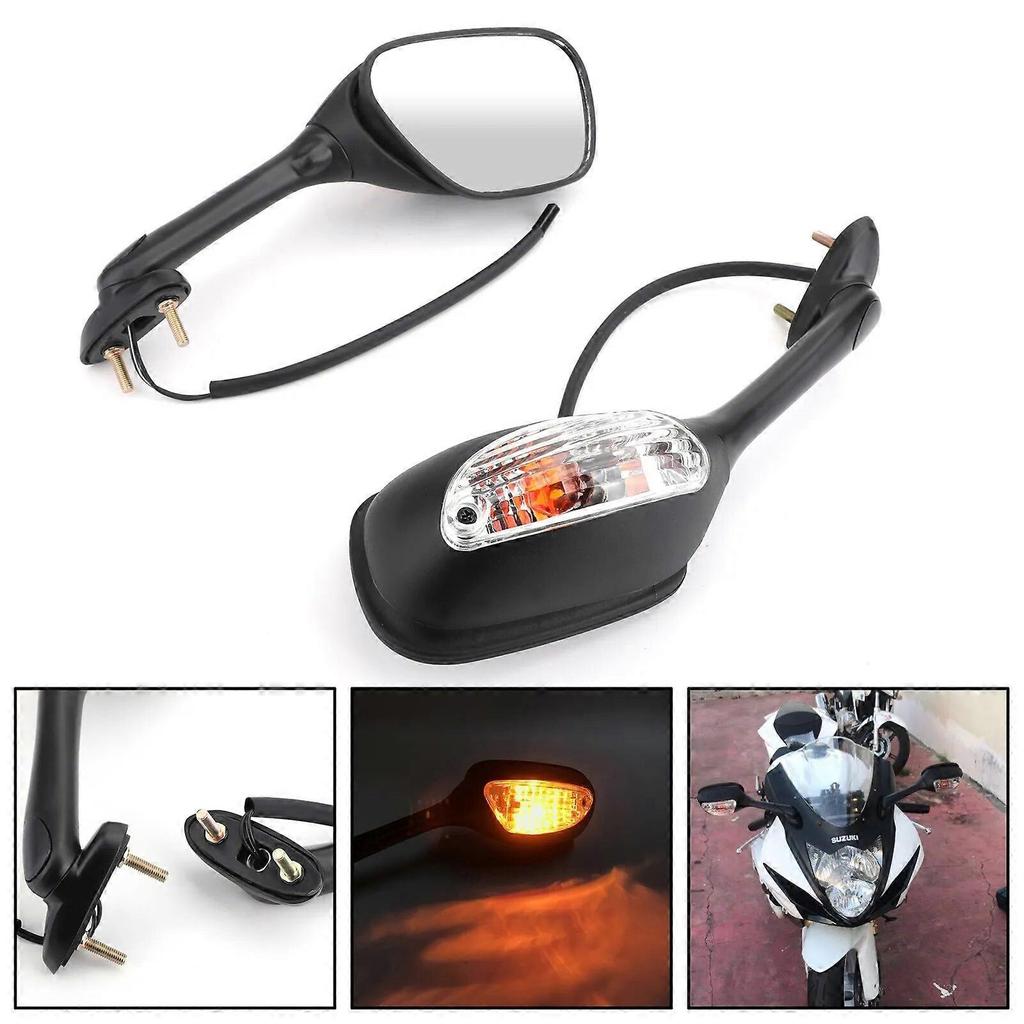 Rearview Side Mirrors w/Turn Signals Lights for Suzuki GSXR600 GSX-R750 GSXR1000 GSX-R GSXR 600 750 1000