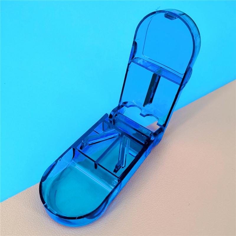 Medicine Box Pill Cutter Portable Drug Box Useful Grinder Splitter Medicine Pill Holder Tablet Cutter Splitter Divider Pill Box