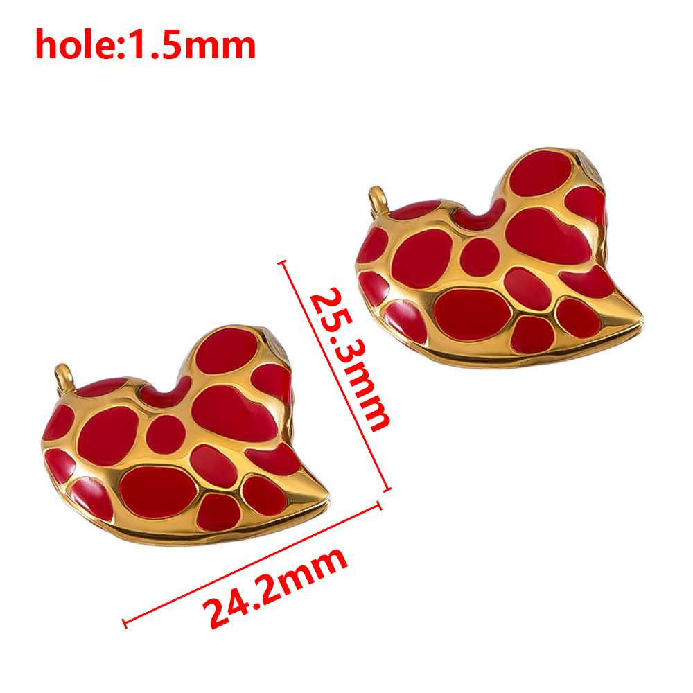 

2pcs Stainless Steel Irregular Red Necklace Charms Gold Plated Imitation Pearl Earrings Component DIY Necklaces Jewelry Findings 2pcs