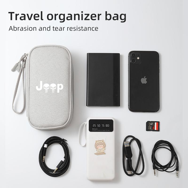 Car Interior Data Cable Storage Bag Mini EVA Case Travel Pack For Jeep Renegade Compass Grand Cherokee Wrangler JK Patriot Liber AJY1