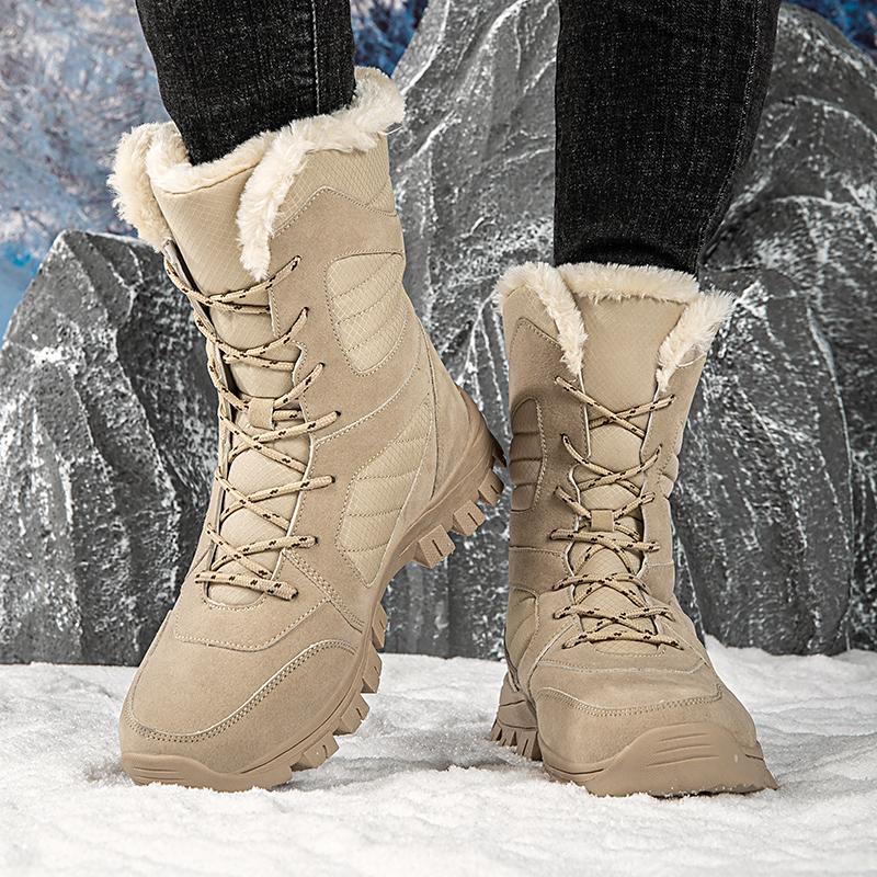 36-45 Men's Winter High Bands Boot Anti-Slip Waterproof Warm Pole Wool Warm Large Size Snow Boot Women's Shoes