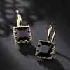 Women Luxury Diamond Square Ear Stud Earrings Vintage Wedding Jewelry Zircon Stone Rhinestone Brief Gift
