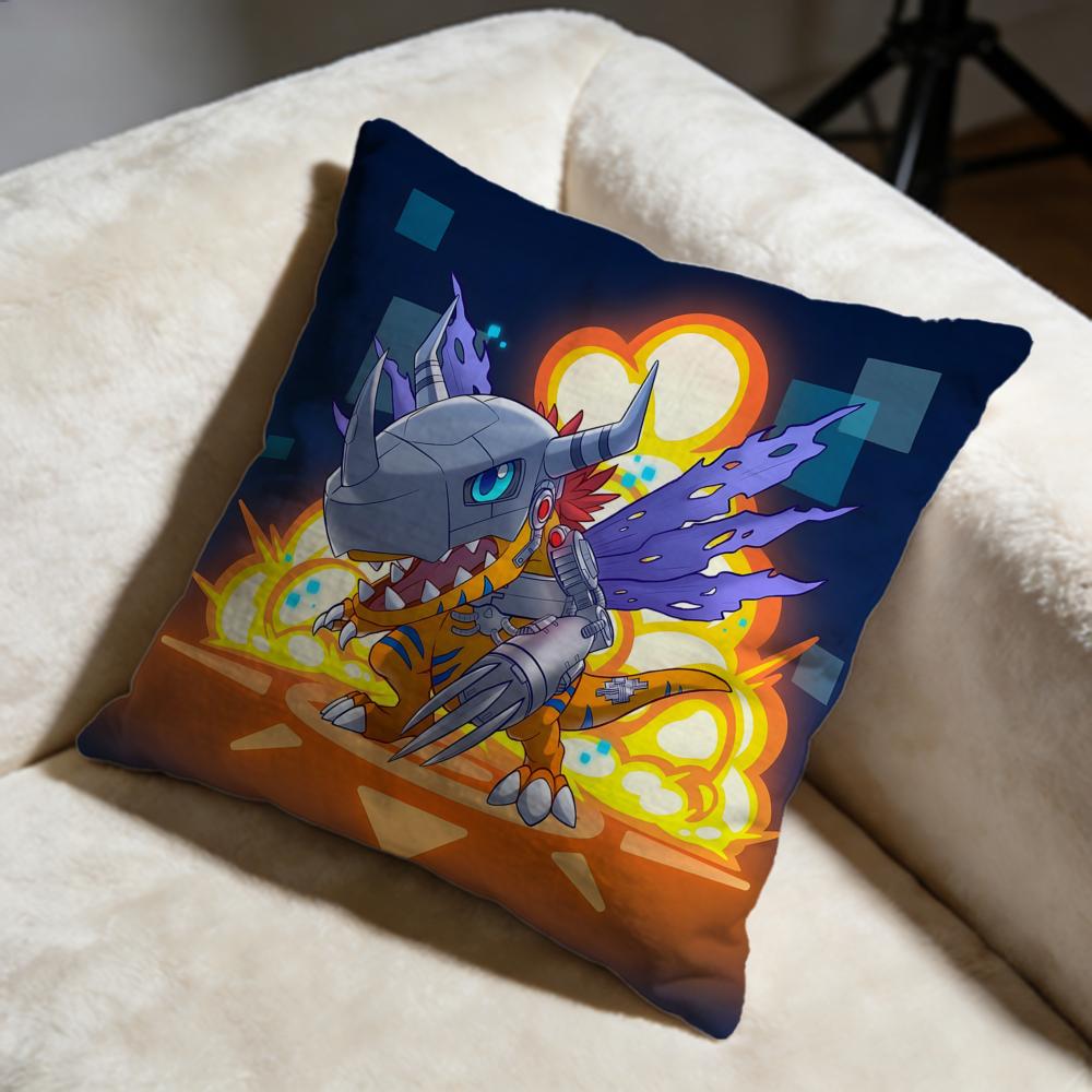 Popular DDigimoned Cushion Cover Soft Decorative Pillow Case Suitable for Bedroom Sofa Car Travel Use