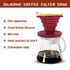 Collapsible Coffee Filter Silicone Coffee Maker Reusable Coffee Dripper For Hiking Camping Home Office Accessories  Hand Brewed
