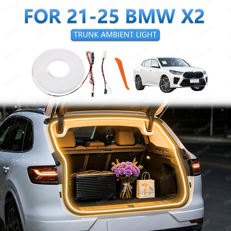 FOR -2025 BMW X2 Trunk Light Modification Light Atmosphere Lights White Warm White Rear Trunk LED Light Bar