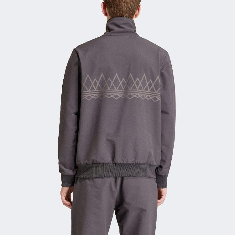 Adidas Originale Suddell Geometrisches Muster Bedruckte Stehkragen Langarm Jacke Herren Jacke Grau IN6754