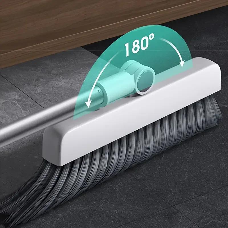 3-in-1 Broom With Dustpan Kit Multi-Surface Clean Dustpan Combo Long Handle Brooms Set Durable Plastic Bathroom Cleaning Tool