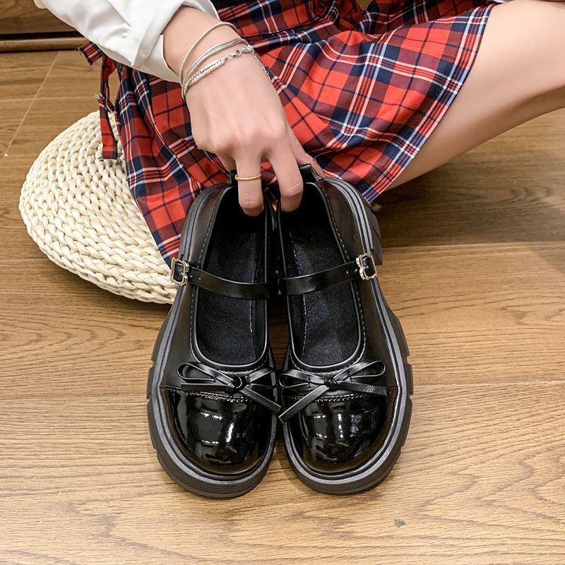 Versatile Japanese Platform British Single Shoes Women's Spring and Summer 2025 New Small Jk Height-increasing Color-matching Small Leather Shoes