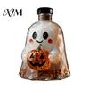 Creative Brandy Carafe Halloween Ghost Whiskey Decanter, Pumpkin And Cat Stopper Decor, High Shape Decanter Borosilicate Glass Wine Drinkware for Home