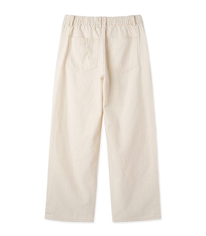 BLACKBROWN Semi-Wide Fit Cotton Pants [L-Beige]