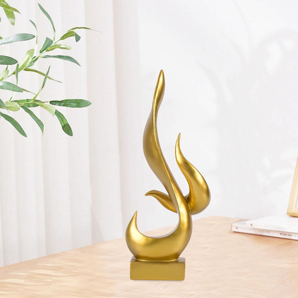 Abstract Sculpture Modern Aesthetic Art Craft Creative Collectible Flame Statue for Office Bedroom Bookshelf Hotel Living Room