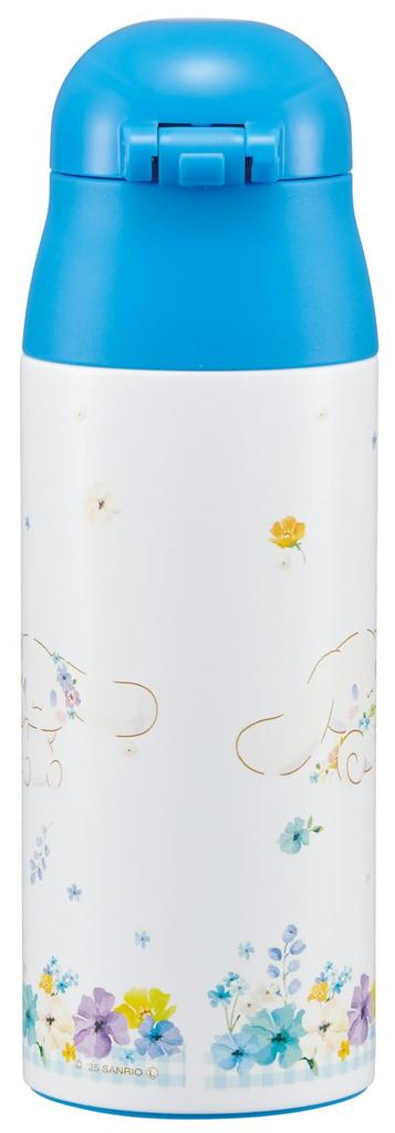 Skater 360ml Stainless Steel Mug Bottle with Insulated Water Sanrio Cinnamoroll Pastel Vivid Watercolor Floral for Bottle, Design, Pattern, Girls,